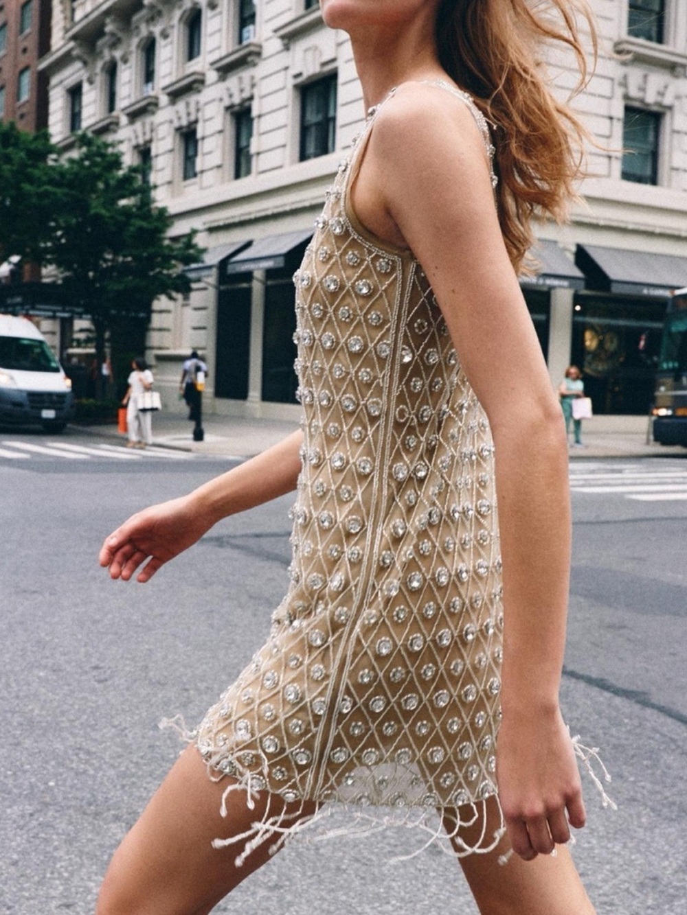 Zara jewel beaded short dress